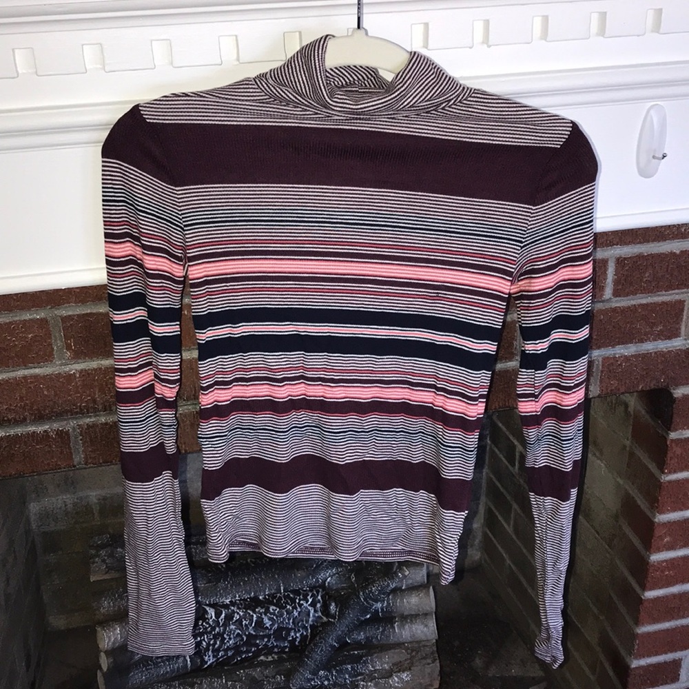 Striped turtleneck